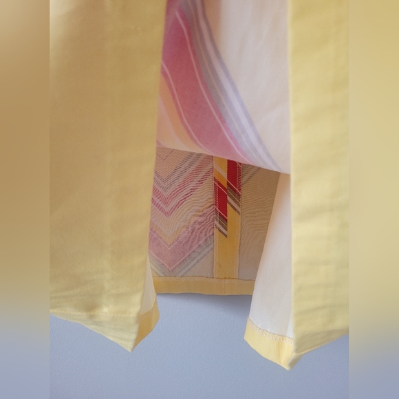 London Times Women's Stretch Cotton Palm Print Dress Colorful Yellow/Pink 10 NEW - Picture 12 of 16